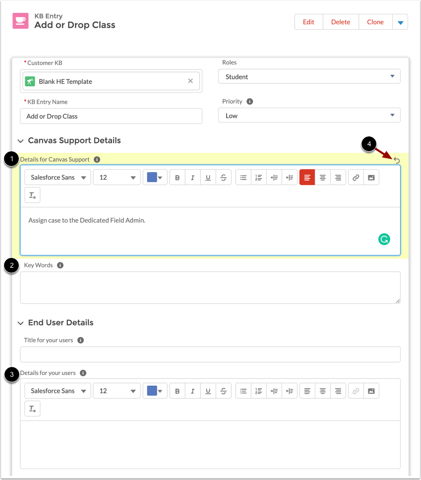 Enter Case Handling Details