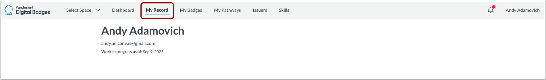 View  My Record Page