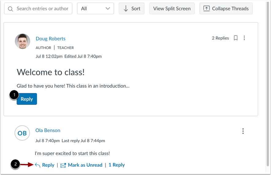 Reply to Announcement
