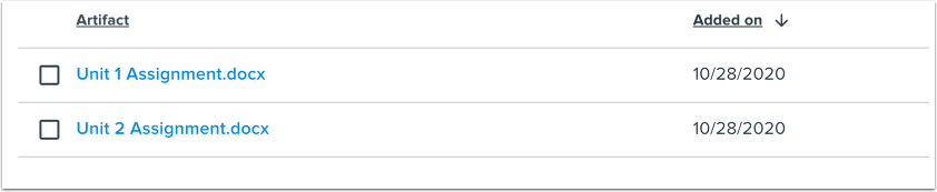 View Uploaded Artifacts