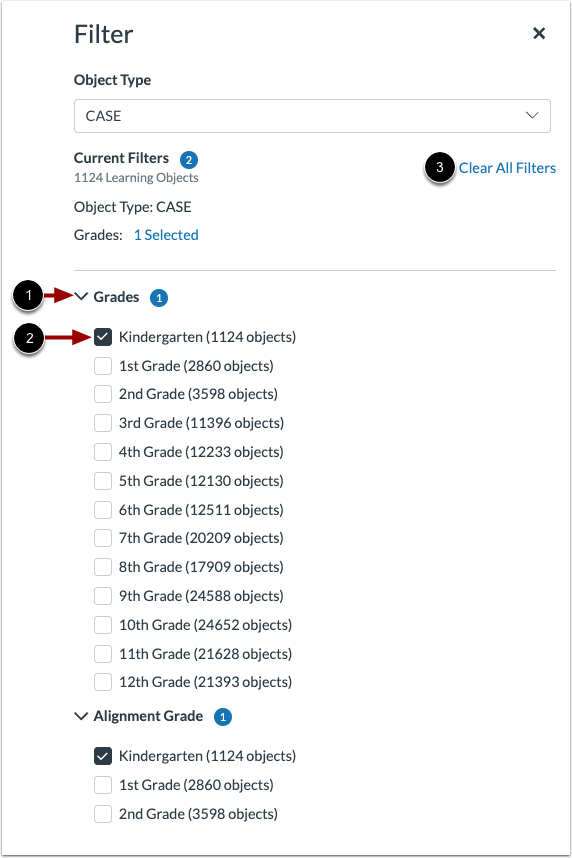 Select Filter Options
