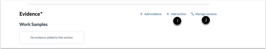 Add Section Modal in a Canvas Portfolio