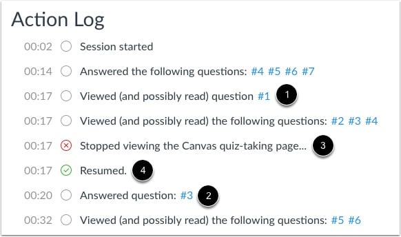 View Action Log Statuses
