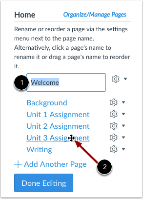 Manage Pages