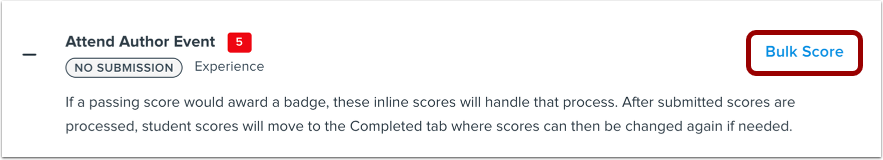 Bulk Score Requirement