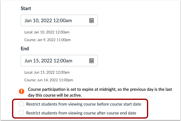 Restrict Course Access