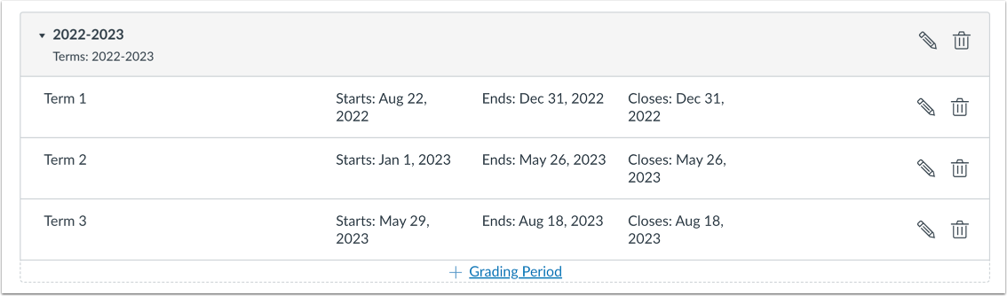 View Concluded Grading Periods