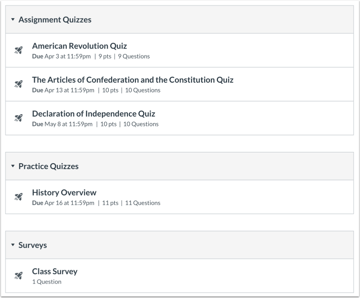 When would I use Quizzes as a student?