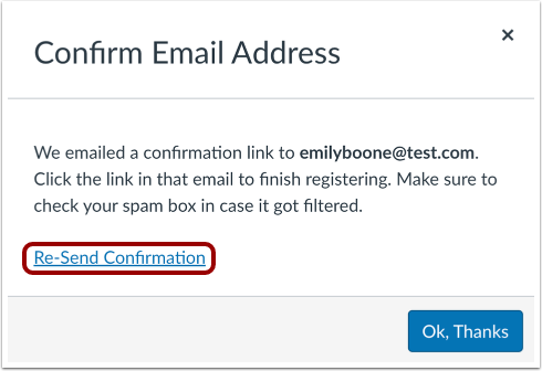 Confirm Email Address