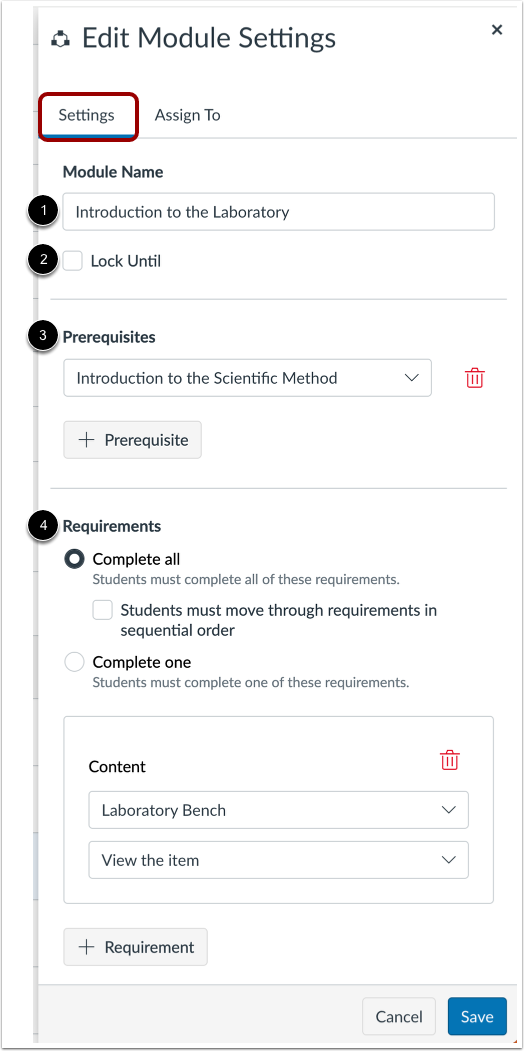 Edit Module Settings