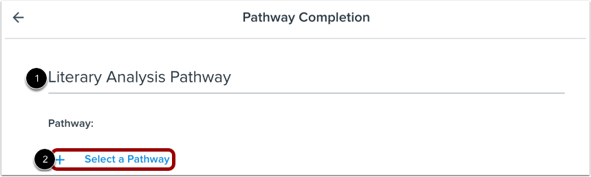 Enter Pathway Details