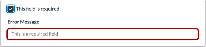 Create Error Message