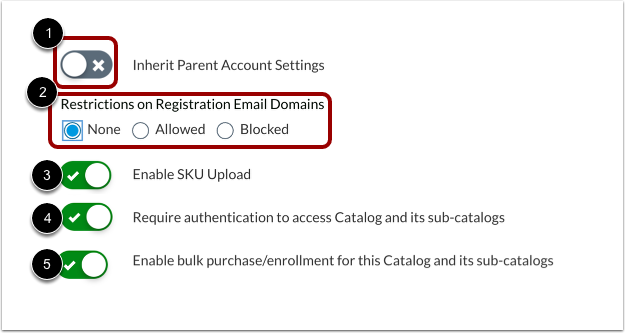 Enable Subcatalog Restrictions