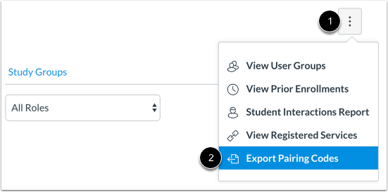 Export Pairing Codes