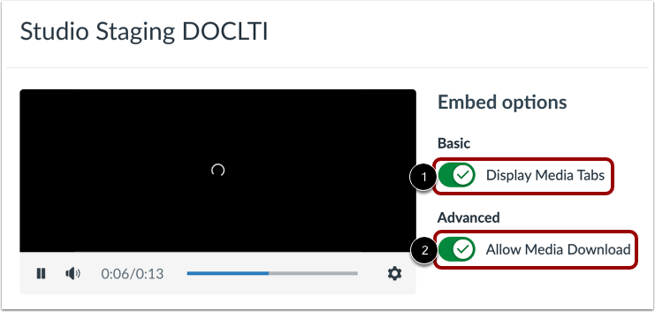 Select Embed Options