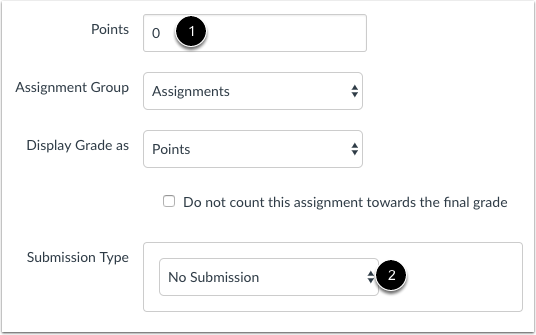 Create New Assignment with No Submission