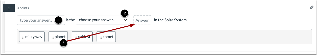 Fill in the Blank Question