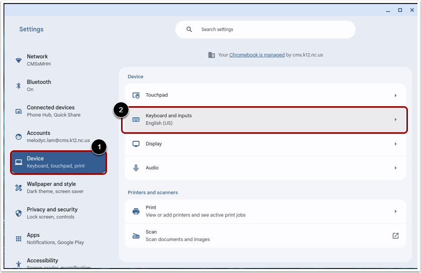 Open Keyboard Settings