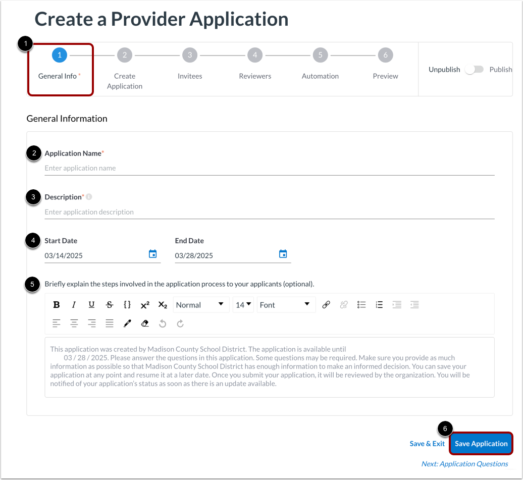 Enter General Information