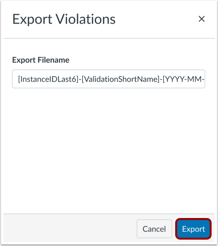 Confirm Export