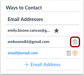 Delete Email Address