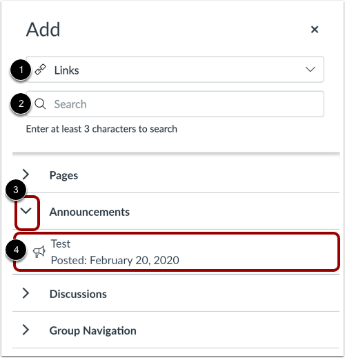 Select Course or Group Content