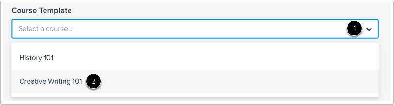 Select Course Template