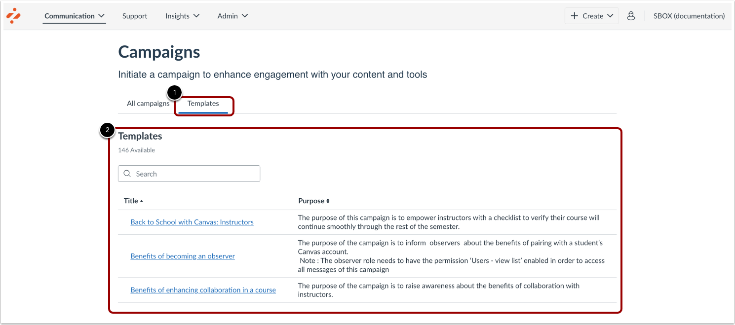 Open Campaign Templates