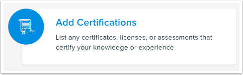 Add Certifications