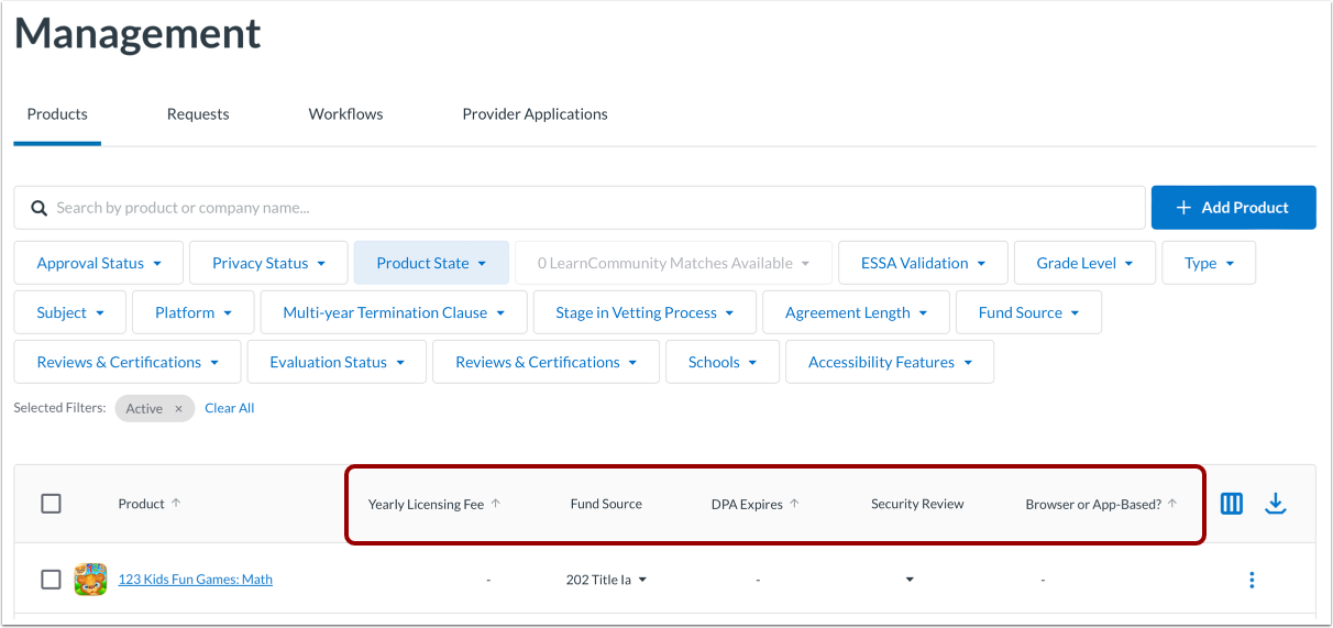 View Custom Column Types