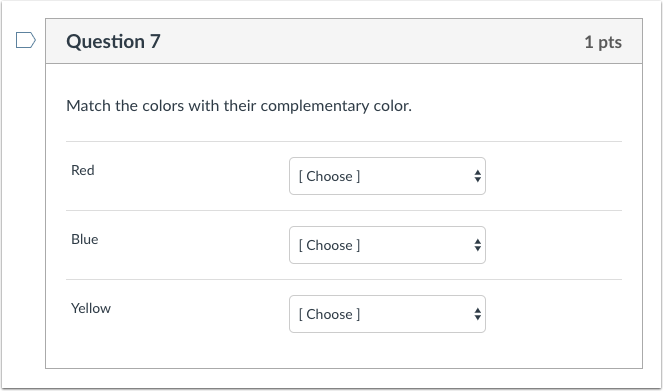 Student View for Matching Question