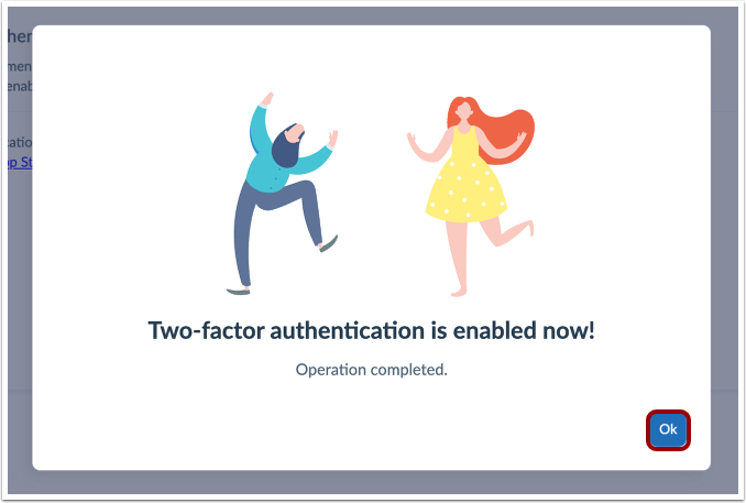 Enabled Confirmation Modal