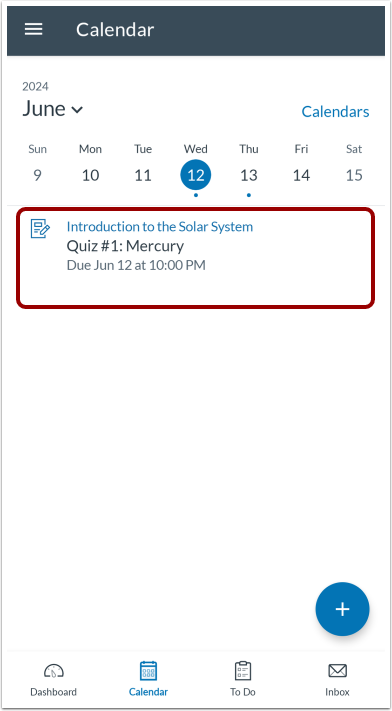 View Individual Event or Assignment