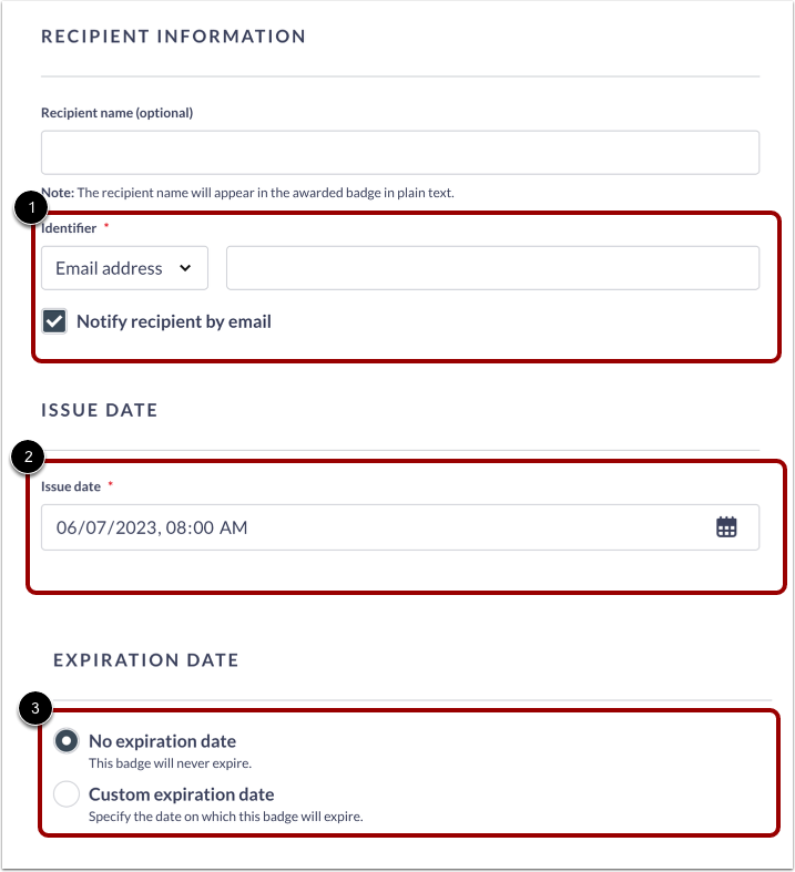 Add Recipient Information