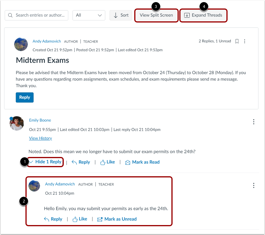 View Threaded Replies