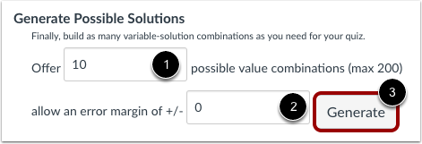 Set Possible Number of Solutions