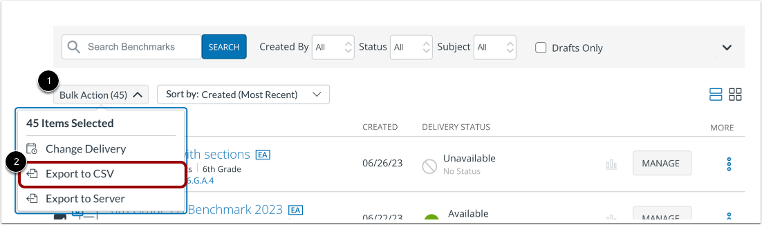 Download Scores as CSV