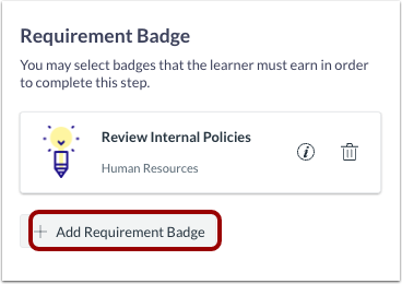 Add Requirement Badge