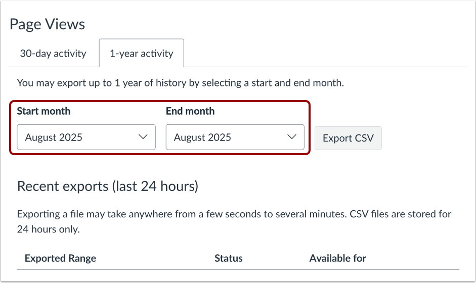 View 1-year Activity