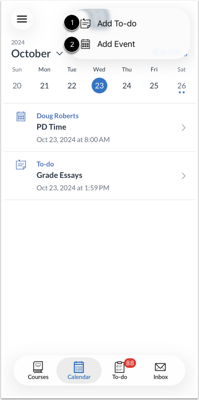 How do I add a Calendar To-Do List item or Event in the Teacher app on ...