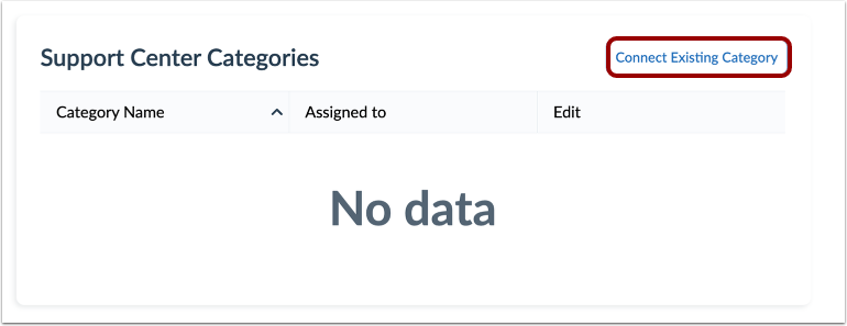 Connect Support Center Category