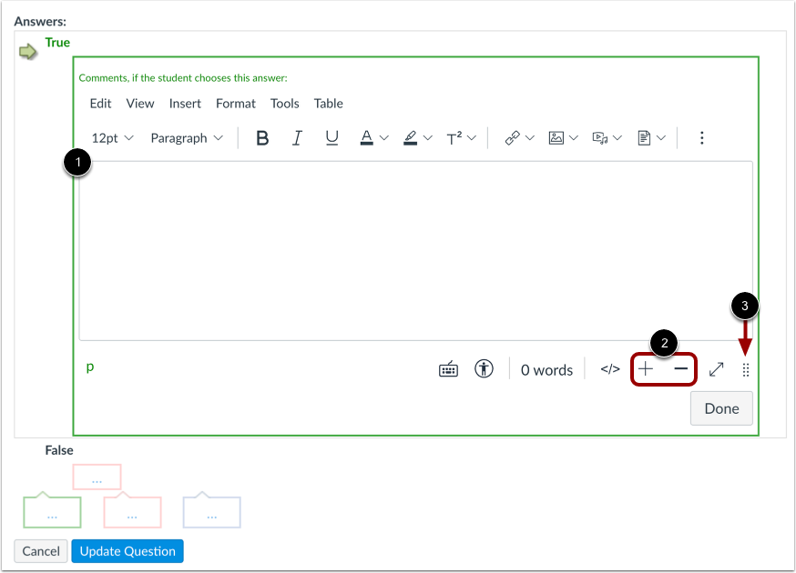 Complete True/False Question Details