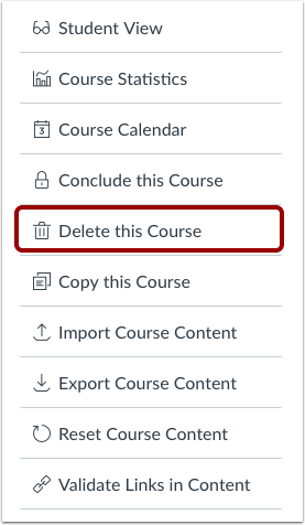 Permanently Delete Course