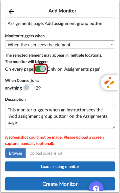 Element Monitor - On every page
