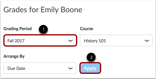 View Grading Periods