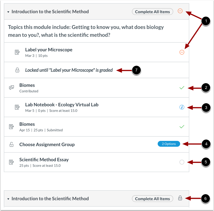 View Progression Icons