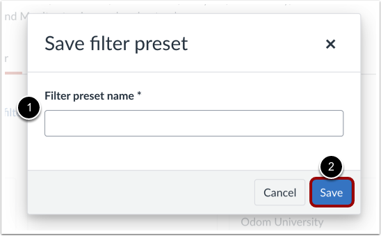 Save Filter Preset