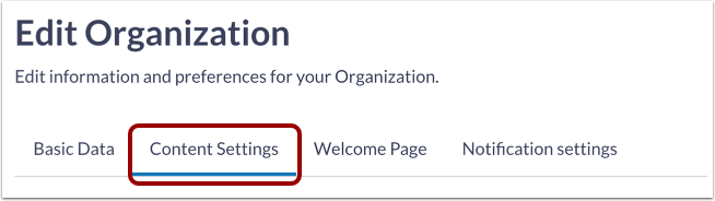 Manage Content Settings