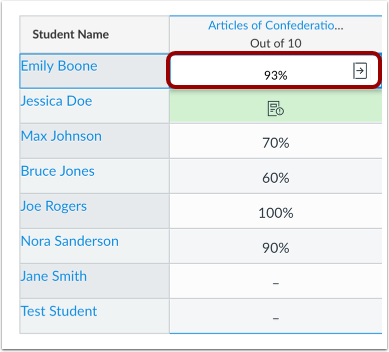 Enter Percentage Grade