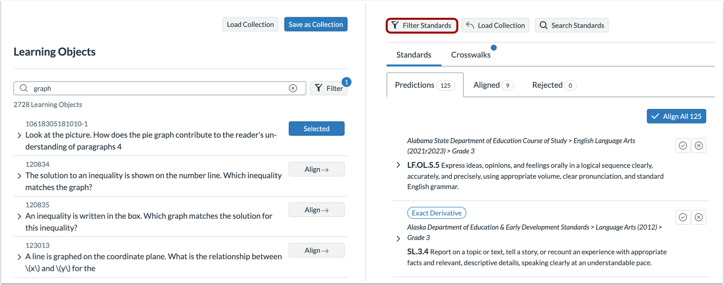 Narrow List of Learning Objects